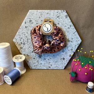 Handmade Boho Satin Scrunchie with matching drop earrings
